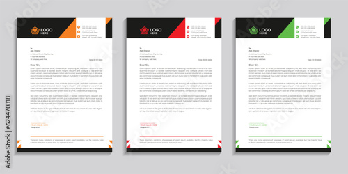 Abstract corporate minimal clean and professional letterhead template design. 
