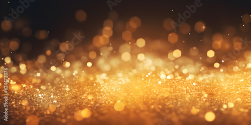 Fototapet yellow glow particle abstract bokeh background