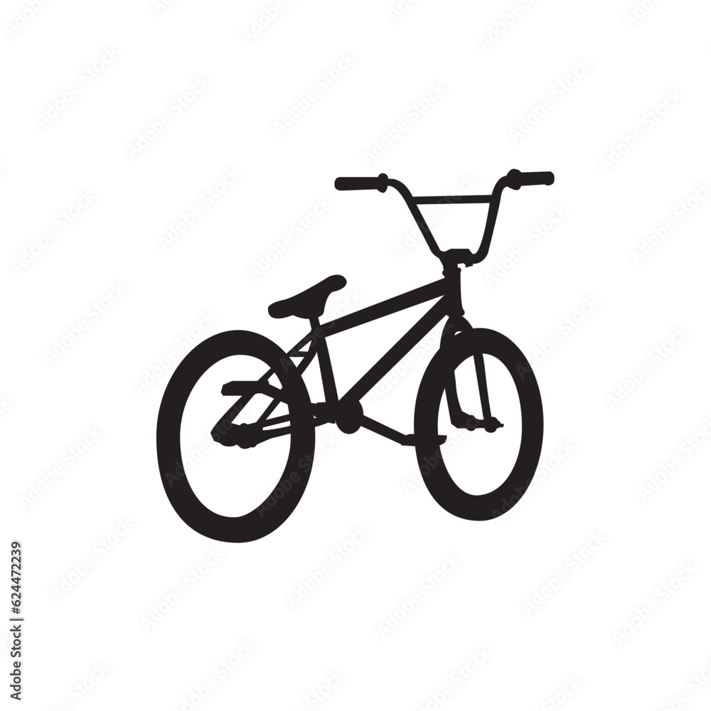 Fototapeta premium BMX Silhouette BMX vector black, simple bicycle types icons isolated vector contour illustrations.