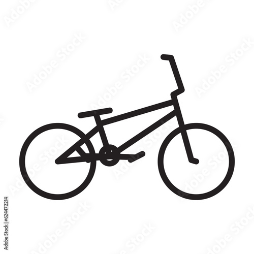 Bicycle icon line. Bike icon. BMX. Vector icon isolated on white background. Bicycle types icons set. Simple illustration bicycle types vector icons for web