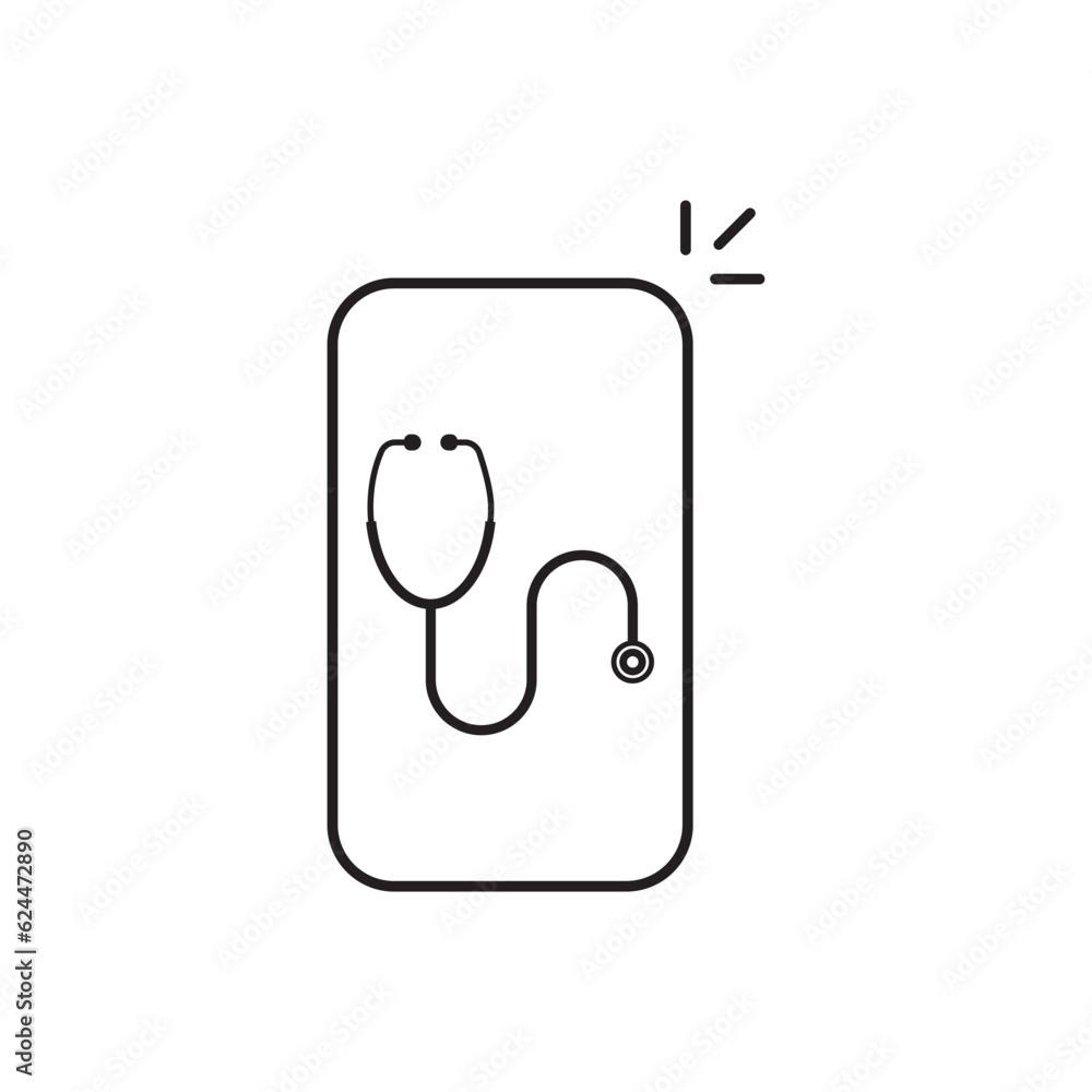 telemedicine line web icon, online medical icon, - editable stroke vector telemedicine line web icon, online medical icon, - editable stroke vector