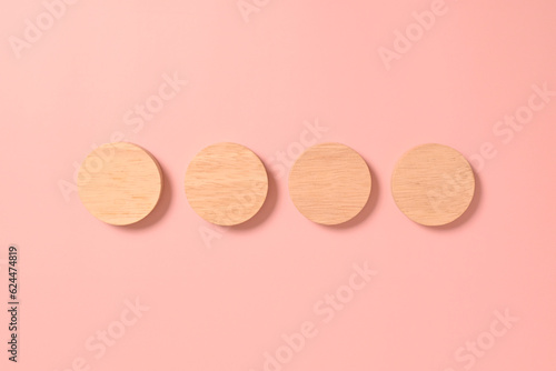 Wooden circle cubes mock up for text, Business process, Copy space, Wooden blocks with copy space for text or symbols, Background with copy space