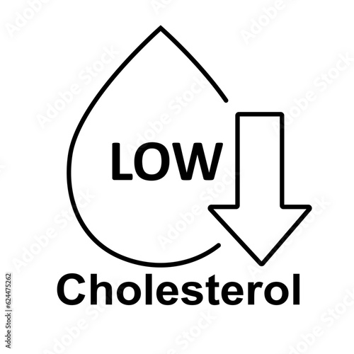 Low cholesterol icon, low cholesterol vector icon flat outline illustration isolated on white background.