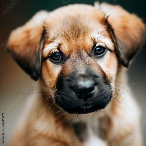 Portrait of an adorbale mixed breed puppy