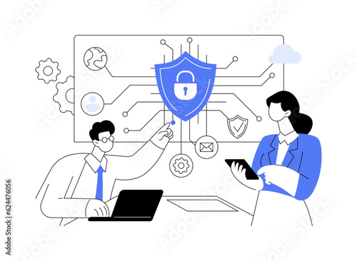 Information security consultant abstract concept vector illustration.