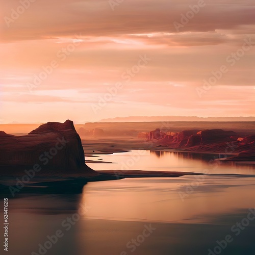 View of Lake Powell during sunset
