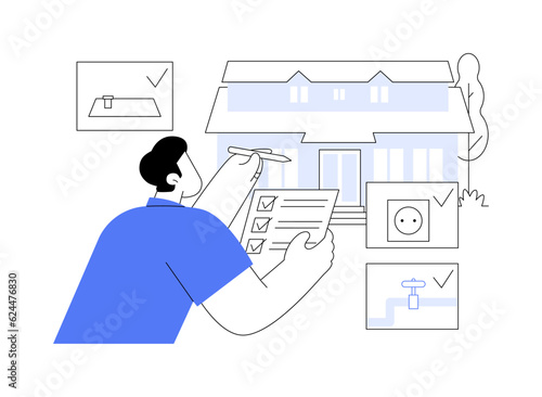 Home inspection report abstract concept vector illustration.