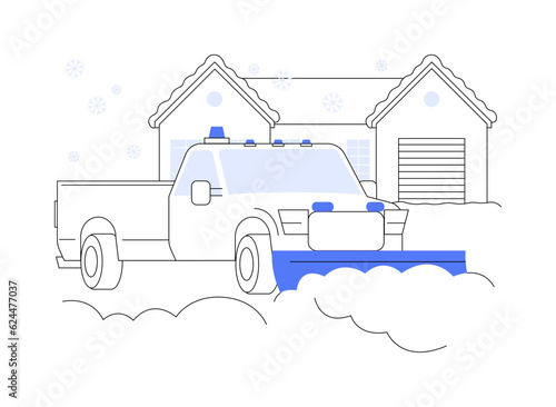 Snow removal service abstract concept vector illustration.