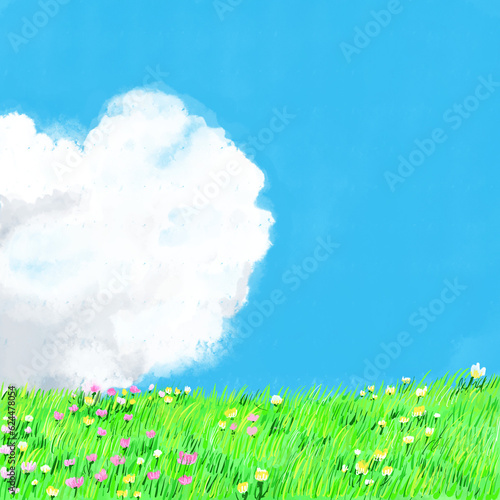 grass and blue sky