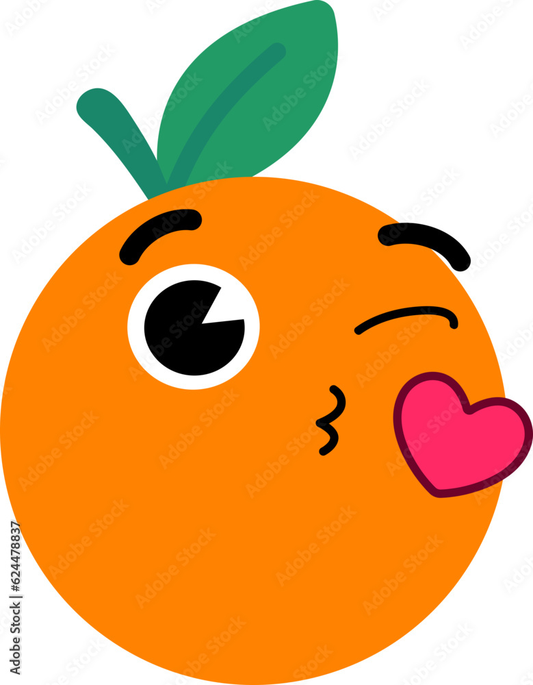 Obraz premium Orange Face Wink Kiss