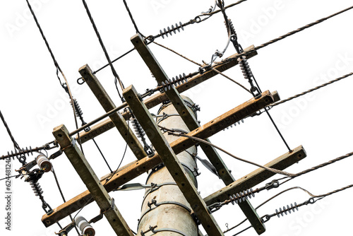 Electric power pole with wires.