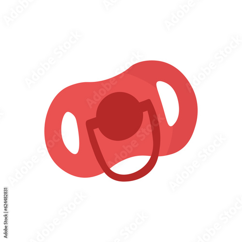 Fotótapéta Isolated red cartoon flat pacifier illustration for girl