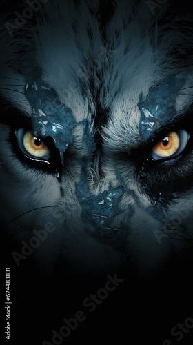 Portrait of a wolf eyes. wolf eyes. generative ai photo
