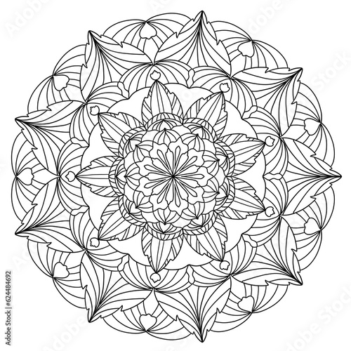 Flower mandala picture  white background. ethnic decorative elements