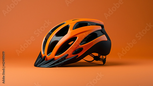 orange motorcycle helmet