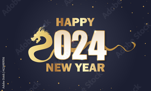 New year 2024 business postcard