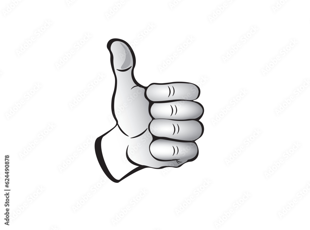 Black and white vector illustration of like icon Black and white vector illustration of like icon