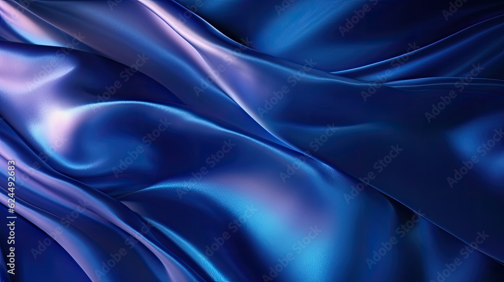 navy blue silk satin, Color gradient, Abstract background, Drapery, curtain, Folds, Shiny fabric, Glow glitter neon electric light metallic, Line stripe