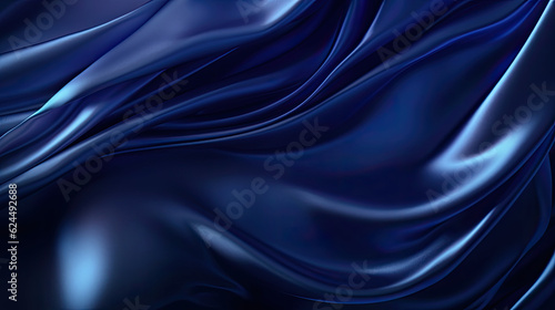 Wallpaper Mural navy blue silk satin, Color gradient, Abstract background, Drapery, curtain, Folds, Shiny fabric, Glow glitter neon electric light metallic, Line stripe Torontodigital.ca