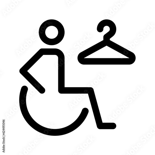 Accessible changing room line icon