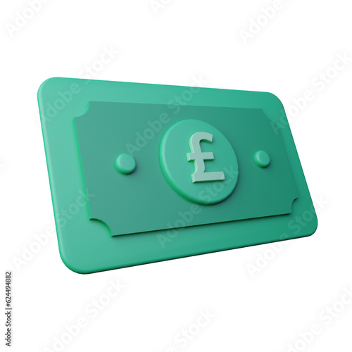 3d Render Pound Icon Illustration