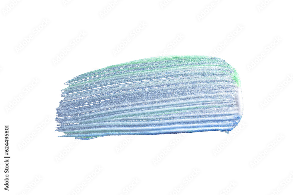 Fototapeta premium Green gradient acrylic paint, ink brush stroke, brush, line, art. Clean artistic design stripe elements. Isolated Hand Drawn PNG Texture. Transparent background.