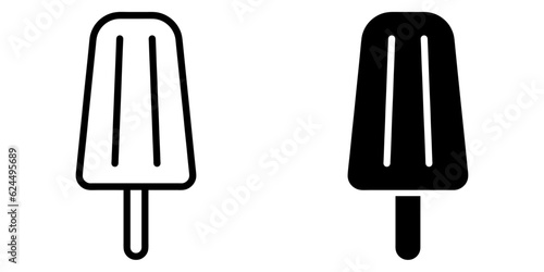 ofvs396 OutlineFilledVectorSign ofvs - popsicle vector icon . ice cream on stick sign . isolated transparent . black outline and filled version . AI 10 / EPS 10 / PNG . g11736