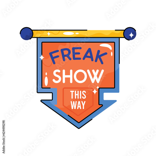 Freak show doodle vector filled outline Sticker. EPS 10 file