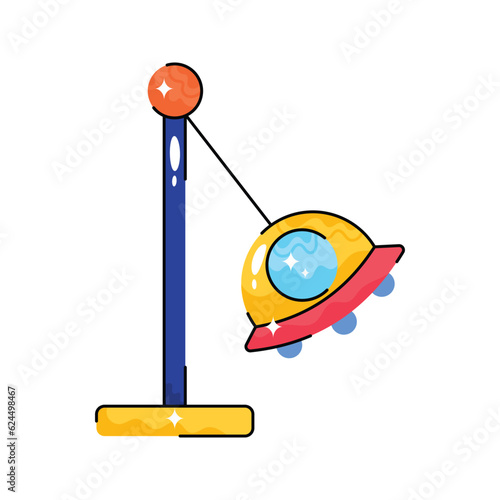 Carnival swing doodle vector filled outline Sticker. EPS 10 file