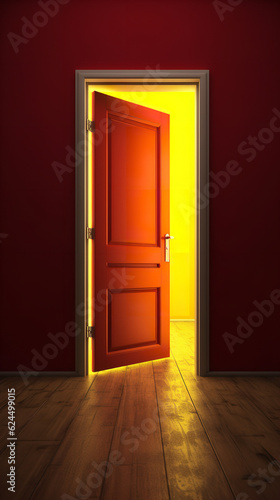 open red and yelow open door open 3d Generative AI
