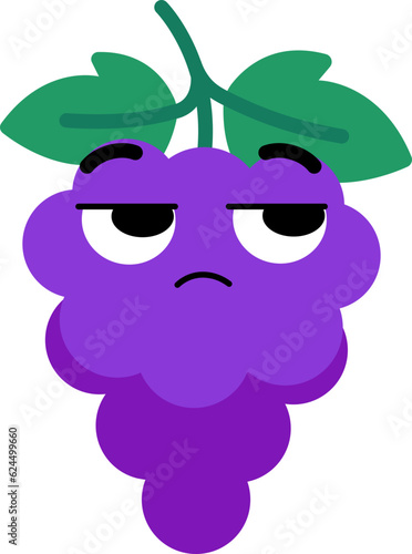 Grape Face Looking Right Mistrust