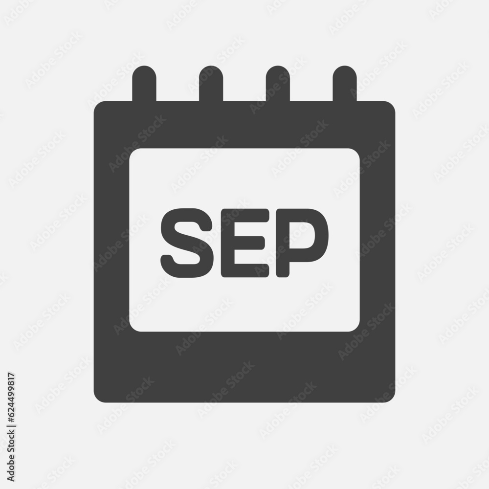 Vector template icon page calendar month September Vector template icon page calendar month September