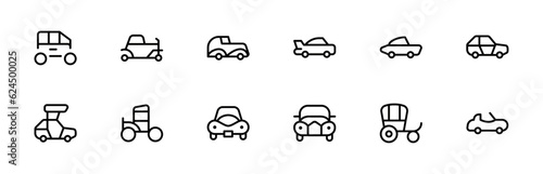 Vintage car icon. vector illustration. linear Editable Stroke. Line, Solid, Flat Line, thin style and Suitable for Web Page, Mobile App, UI, UX design.