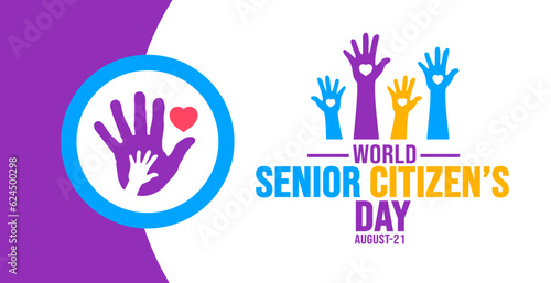 World Senior Citizen’s Day background template. Holiday concept. background, banner, placard, card, and poster design template with text inscription and standard color. vector illustration.