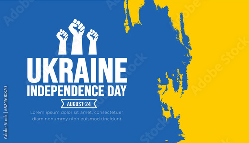 Ukraine Independence Day background template. Holiday concept. background, banner, placard, card, and poster design template with text inscription and standard color. vector illustration.