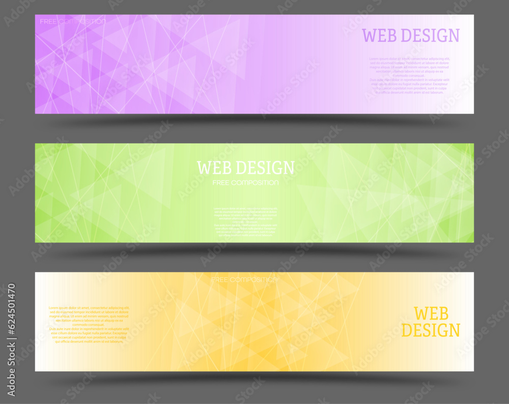 Fototapeta premium A set of abstract backgrounds of triangles and lines. Template for website design, web design, social networks, creative interior and creative ideas