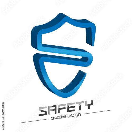 Safety. 3D element for the design of signage, scoreboard, brand and creative design. Template for websites and applications