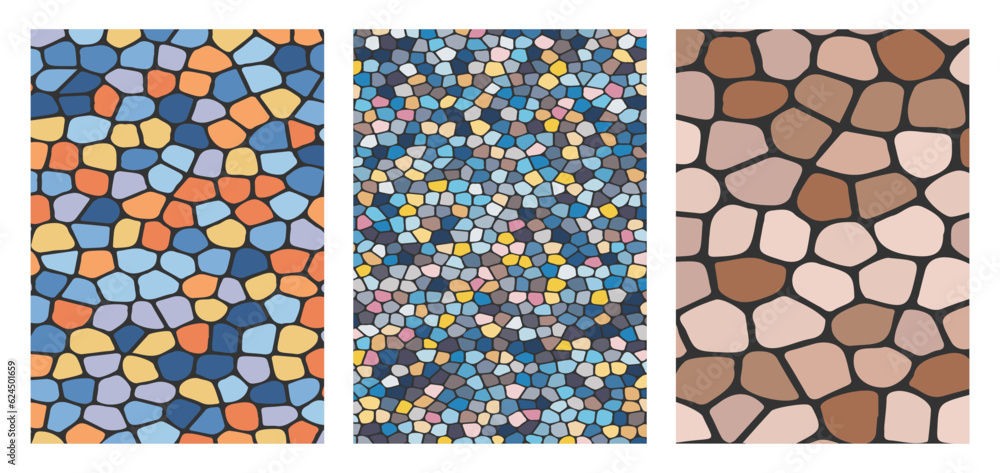 Color mosaic. A set of backgrounds for decorations, decoration, creative design and creative ideas