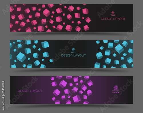 Geometric background. A set of colored backgrounds for websites, apps and social networks. Template for creative design, interior and decorations