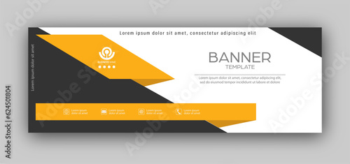 Template for the design of a business idea, corporate banner, flyer, marketing strategy. The composition is yellow and black.