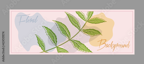 Background with abstract plants in minimalism style. Layout for covers, paintings, interior prints, posters and creative design