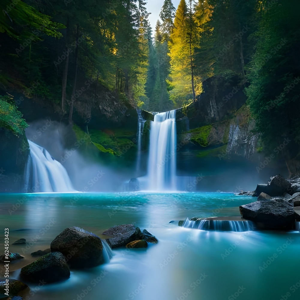 Obraz premium waterfall in the forest