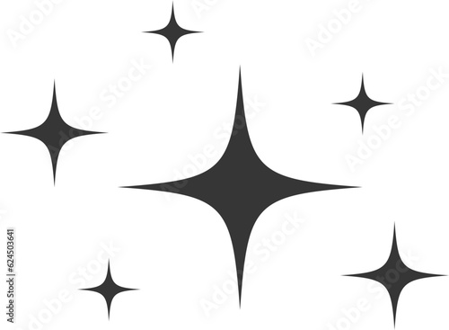 Stars vector icon. Abstract star symbol black and white. Galaxy collection sign.