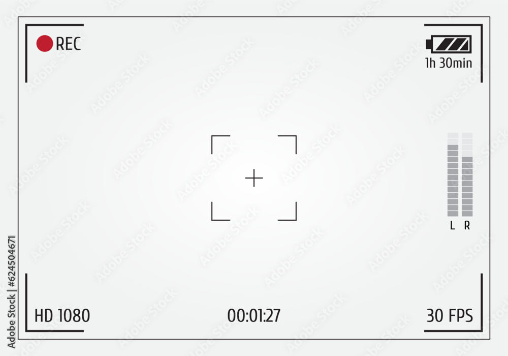 Camera viewfinder. Focusing screen of the camera. Viewfinder camera