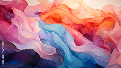 watercolor abstract background wave rainbow colors generated ai