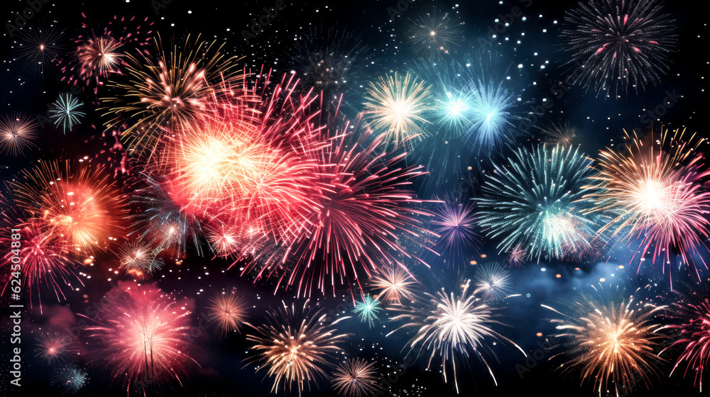 They watched in awe as fireworks lit up the night sky, showering glitter down upon them.