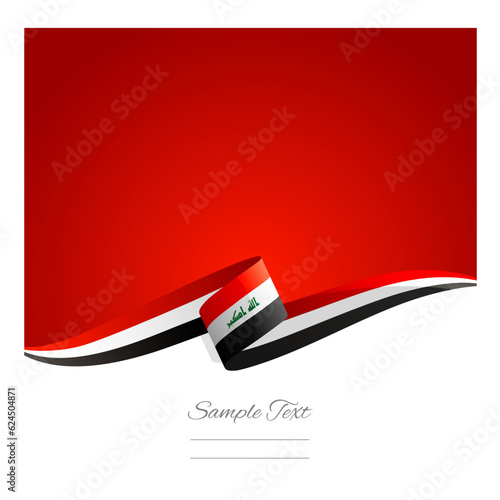 New abstract Iraq flag ribbon