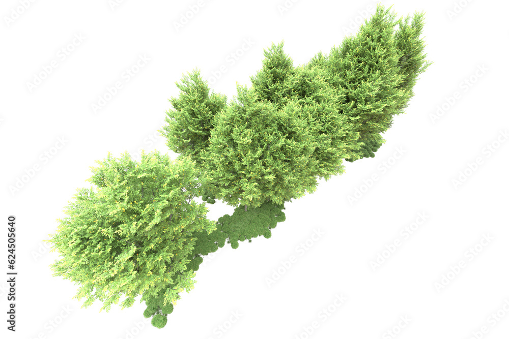 Obraz premium Landscape isolated on transparent background. 3d rendering - illustration