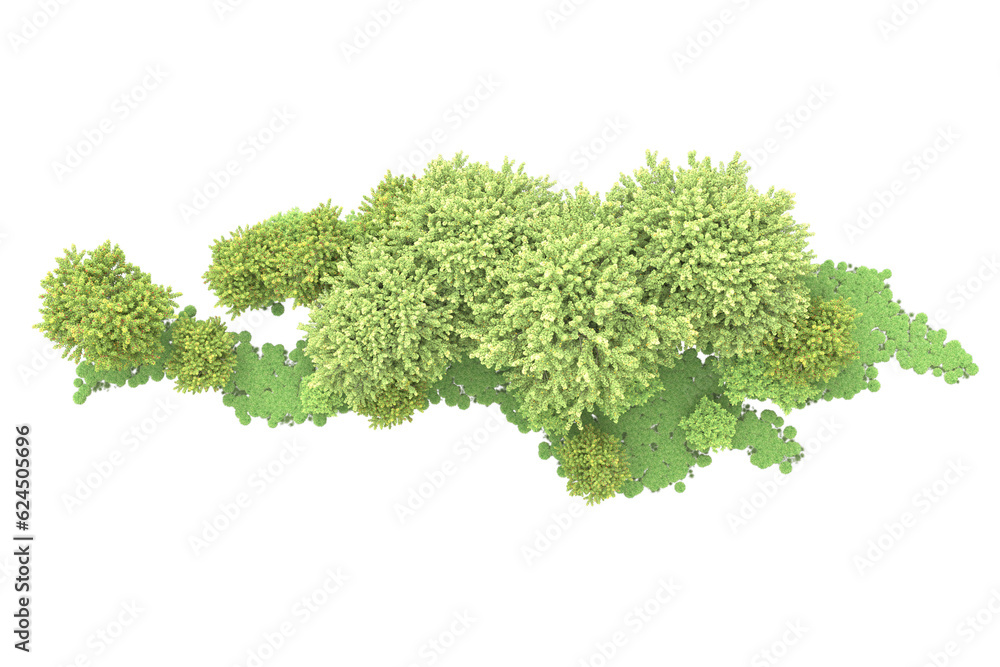 Obraz premium Landscape isolated on transparent background. 3d rendering - illustration