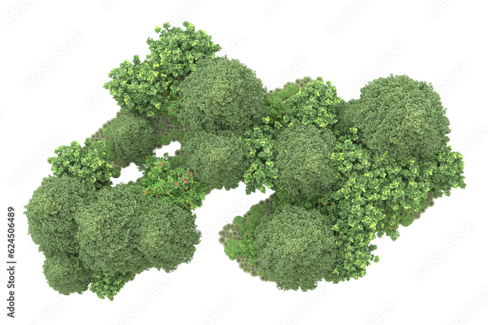 Landscape isolated on transparent background. 3d rendering - illustration Landscape isolated on transparent background. 3d rendering - illustration
